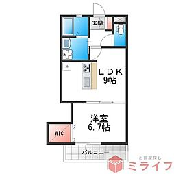フォレスト長居公園 1LDKの間取図画像