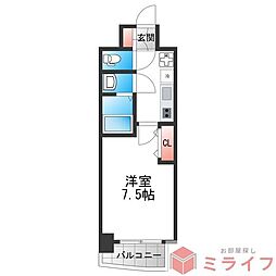 Luxe布施南 1Kの間取図画像