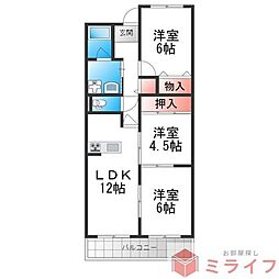 フォレスタ育和 3LDKの間取図画像