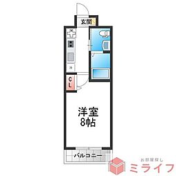 M'PLAZA緑橋 1Kの間取図画像
