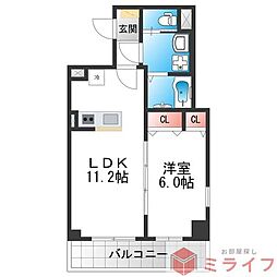 ムーンヒルズ大阪 1LDKの間取図画像
