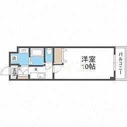 プリマベーラ新今里 1Kの間取図画像