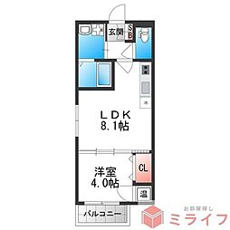 grandirJ 1LDKの間取図画像
