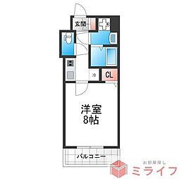 S-レジデンス緑橋駅前 1Kの間取図画像