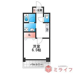 GROOVE平野 1Kの間取図画像