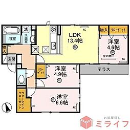 ダイアモンド富士天王寺東ゴールド 3LDKの間取図画像