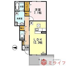 アデレード 1LDKの間取図画像