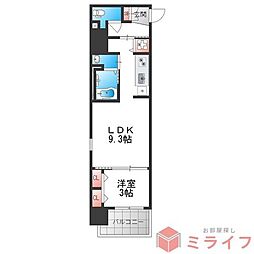 ArtizA堺 1LDKの間取図画像