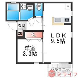サイプレス加美 1LDKの間取図画像