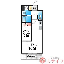 リアライズ宿院 1LDKの間取図画像