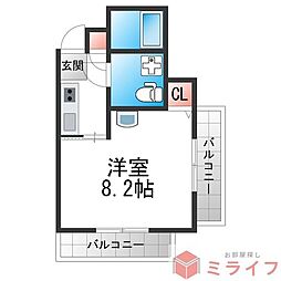 ブルービー田辺駅前 1Kの間取図画像