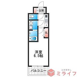 グランエクラ田島 1Kの間取図画像