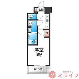 エスリード大阪イーストエッジ 1Kの間取図画像