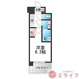 エスリード大阪イーストエッジ 1Kの間取図画像
