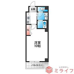 ヴィラナリー大今里 1Kの間取図画像