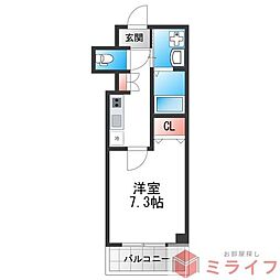 K-フロント加美北公園 1Kの間取図画像