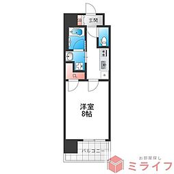 ヴェルテックス 1Kの間取図画像