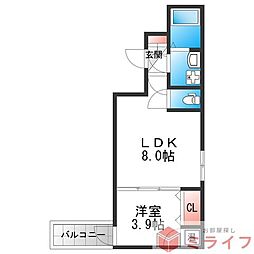 サンシエ南巽 1LDKの間取図画像