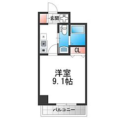 CASSIA天王寺東 1Kの間取図画像