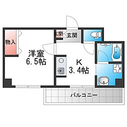 GROOVE平野 1Kの間取図画像