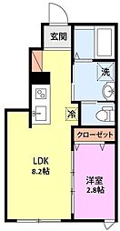 TRY ONE 1LDKの間取図画像