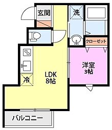 TRY ONE 1LDKの間取図画像