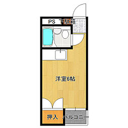 ヴィオラコーポ 2階ワンルームの間取り
