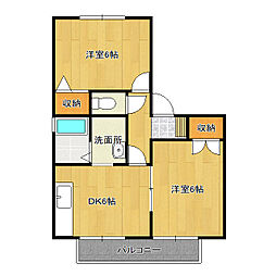 メゾン・ド・シャルマン 2DKの間取図画像