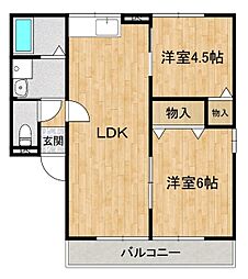 サンプラザ 2LDKの間取図画像