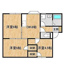 アーバンフローラT 3DKの間取図画像