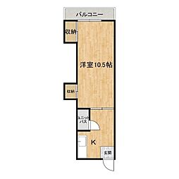 グランコート姫子　C棟 1階1Kの間取り