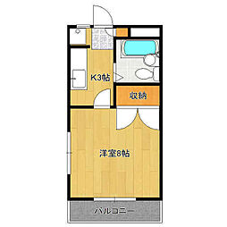 コーポR&Y大宮 1Kの間取図画像