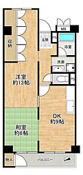 ぶどうケ丘ハイツ 2DKの間取図画像