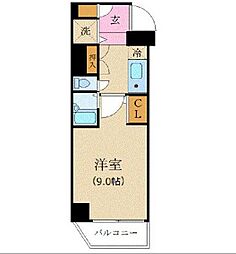 カスタリア新宿 1Kの間取図画像