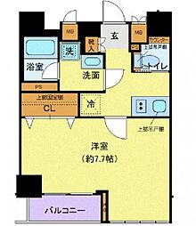 ディアレイシャス市谷薬王寺 1Kの間取図画像