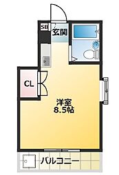 グリーンコート四谷 ワンルームの間取図画像