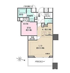 ザ・パークハウス麹町三丁目 1LDKの間取図画像