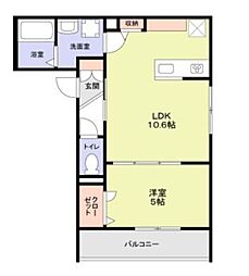 (仮称)新宿区大京町計画 1LDKの間取図画像