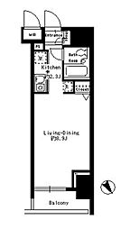 PARKROUGE赤坂檜町 ワンルームの間取図画像