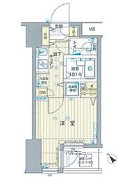 フォレシティ六本木 1Kの間取図画像