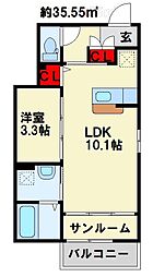 メゾンド・トゥルー 1LDKの間取図画像