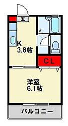 クレアール青山 1Kの間取図画像
