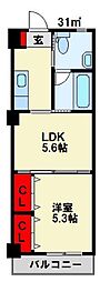 カレント 1DKの間取図画像