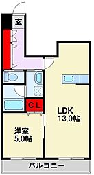 カレント2 1LDKの間取図画像