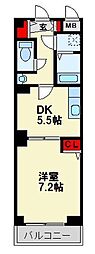 アンジュヴィラ 1DKの間取図画像