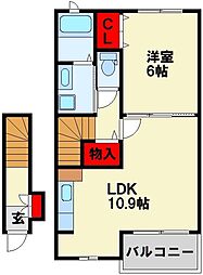 サンハイム3 1LDKの間取図画像