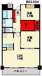 ラ・フィーネ20 2LDKの間取図画像