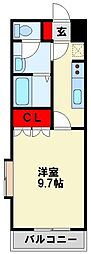 エルプランドール 1Kの間取図画像