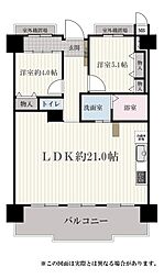 シティハイツこの花 2LDKの間取図画像