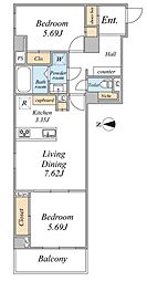 SPコート石神井公園 2LDKの間取図画像